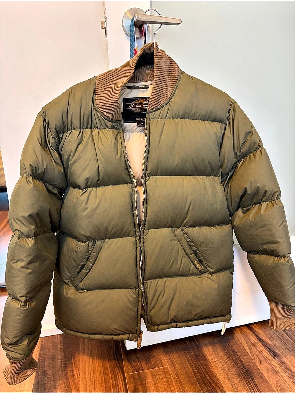 Eddie Bauer Expedition II Men's Green Puffer Jacket Premium Down Coat Size M